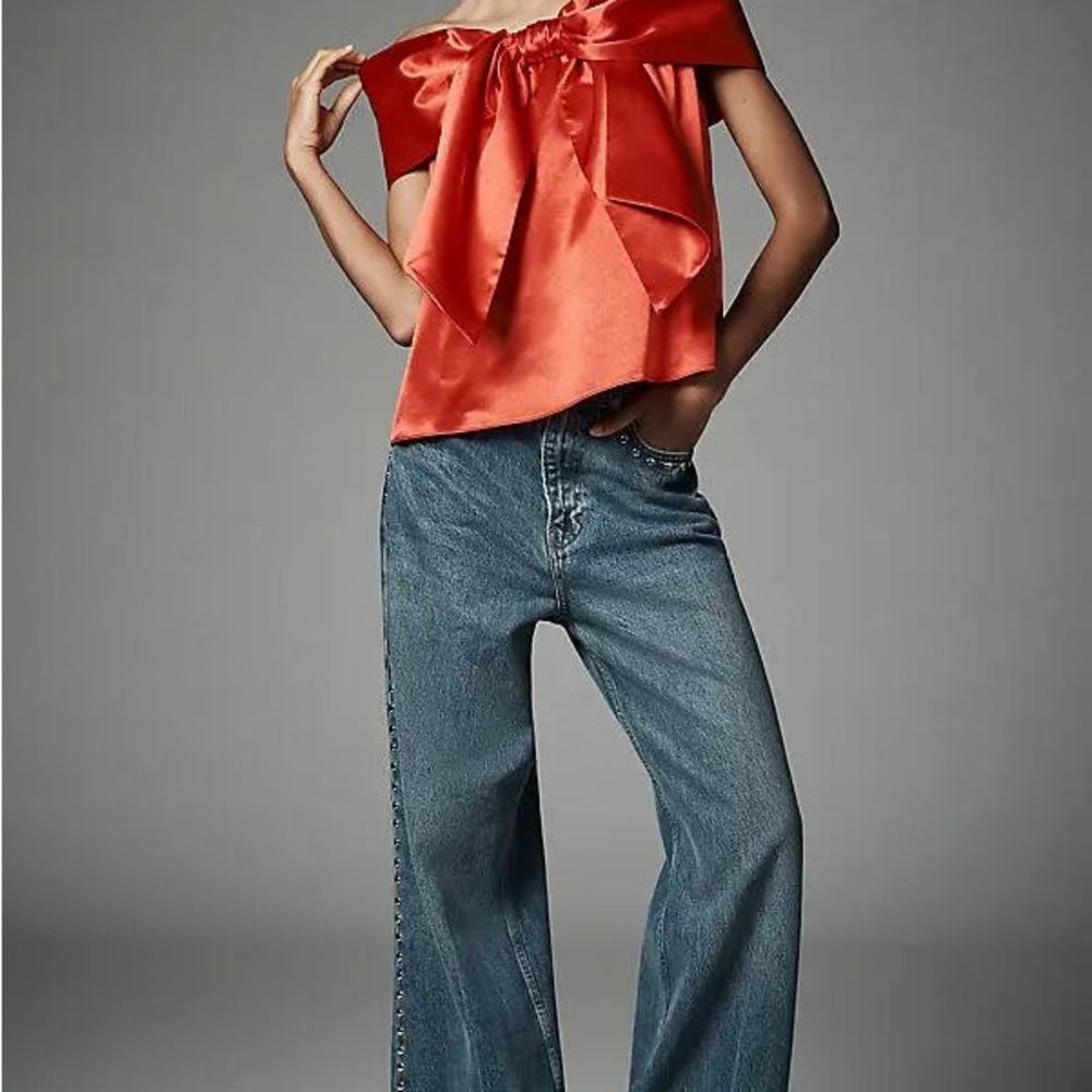NWT!Anthropologie MARE MARE 
Off-The-Shoulder Bow Top